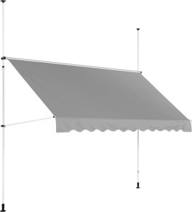 Markiza balkonowa tarasowa rozporowa zwijana ręcznie 300 x 120 cm - szara 1