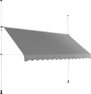 Markiza balkonowa tarasowa rozporowa zwijana ręcznie 350 x 120 cm - szara 1