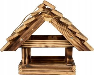 Wood OK Karmnik Dla Ptaków Solidny Budka Opalany XXL Duży 3