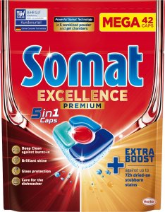 Somat Excellence Premium 5w1 Kapsułki do zmywarki, 42 sztuki 2