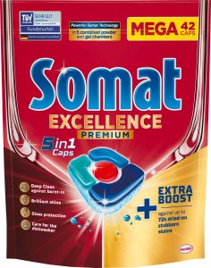 Somat Excellence Premium 5w1 Kapsułki do zmywarki, 42 sztuki 3