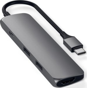 Satechi 4-in-1 USB-C Slim Multiport Adapter 4K - aluminiowy adapter do urządzeń mobilnych USB-C (USB-C, 4K HDMI, 2x USB-A) (black) 1