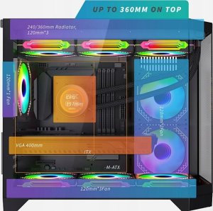 Obudowa Darkflash FT418 czarna ARGB 10