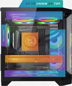 Obudowa Darkflash FT350 czarna ARGB 10