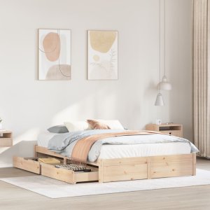vidaXL Rama łóżka bez materaca, 120x190 cm, lite drewno sosnowe 1