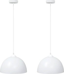 vidaXL Lampy wiszące 2 szt. Regulowana wysokość E27 Biały 30 cm Metal 2