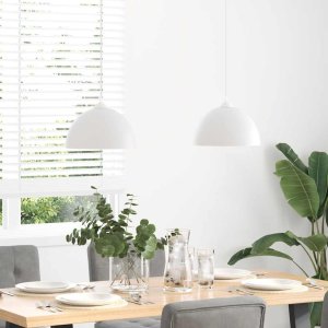 vidaXL Lampy wiszące 2 szt. Regulowana wysokość E27 Biały 30 cm Metal 3