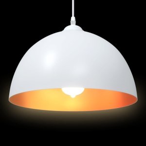 vidaXL Lampy wiszące 2 szt. Regulowana wysokość E27 Biały 30 cm Metal 7