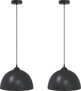 vidaXL Lampy wiszące 2 szt. Regulowana wysokość E27 Czarny Metal 2