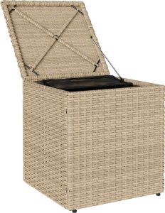 vidaXL Taborety ogrodowe z poduszkami 2 szt. Beżowe Polirattan 6