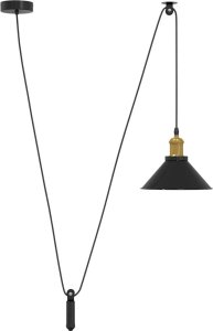 vidaXL Lampa wisząca z regulacją wysokości E27 połysk czarny metal 2