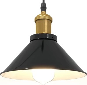 vidaXL Lampa wisząca z regulacją wysokości E27 połysk czarny metal 5