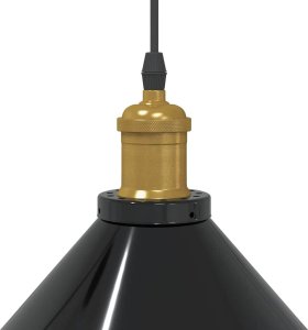 vidaXL Lampa wisząca z regulacją wysokości E27 połysk czarny metal 8