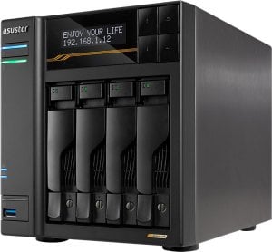 Serwer plików Asustor LOCKERSTOR 6 Gen3 AS6806T 6-bay, AMD Ryzen V3C14 Cztery rdzenie 2.3GHz, 16G ECC DDR5, 4x M.2 PCIe (NVMe), 2x 10 GbE, 2x 5 GbE, 1