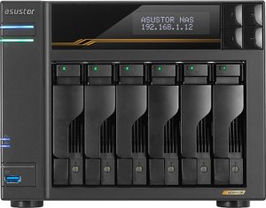 Serwer plików Asustor LOCKERSTOR 6 Gen3 AS6806T 6-bay, AMD Ryzen V3C14 Cztery rdzenie 2.3GHz, 16G ECC DDR5, 4x M.2 PCIe (NVMe), 2x 10 GbE, 2x 5 GbE, 2