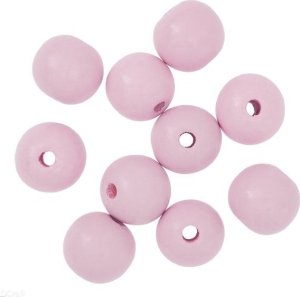 KORALIKI DREWNIANE, KULKI, 2, 5 CM, LILIOWE, 10 SZT. 1