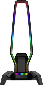 Marvo Podświetlany stojak na słuchawki KOBE 30, 3x USB 2.0 HUB, czarny 3