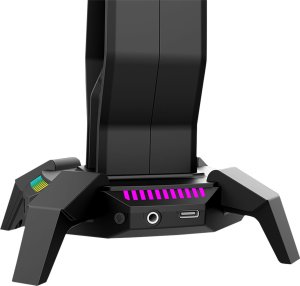 Marvo Podświetlany stojak na słuchawki KOBE 30, 3x USB 2.0 HUB, czarny 5