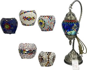 Lampa stołowa - klosz pojedynczy, wielokolorowy 1