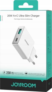 Ładowarka sieciowa Joyroom JR-TCF14 USB-A USB-C 20W PD QC3.0 biała 7