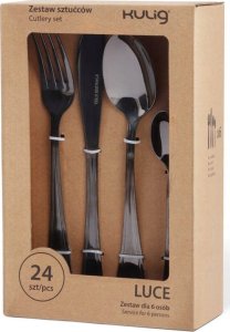 KOMPLET 24 SZT. SZTUĆCÓW DLA 6 OSÓB LUCE CZARNY 0558 4