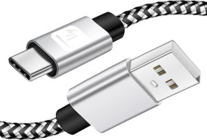 Kabel USB 2.0 Typ-C na Typ-A 1m 3A Szybkie Ładowanie w Oplocie 1