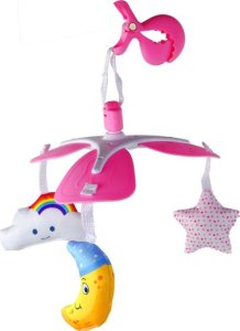 Karuzela Łóżeczkowa Dla Dzieci Klips Niebo Różowa 2