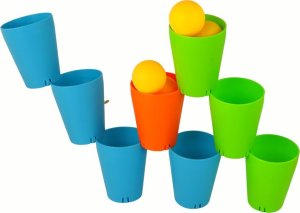 Układanka Kubeczki Gra 3 w 1 44 Elementy LEAN Toys 2