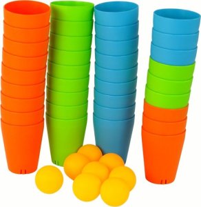 Układanka Kubeczki Gra 3 w 1 44 Elementy LEAN Toys 3
