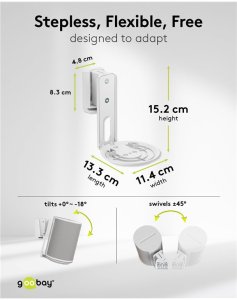 Uchwyt ścienny do głośników Modern Era 1 Flex, biały - Wersja kolorystyczna biały 3