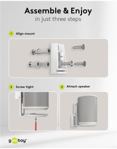 Uchwyt ścienny do głośników Modern Era 1 Flex, biały - Wersja kolorystyczna biały 4