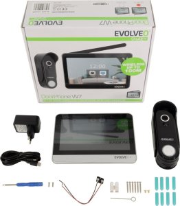 EVOLVEO DoorPhone W7, Sada domácího bezdrátového videotelefonu s WiFi černý stříbrný monitor 2