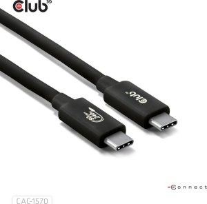 Kabel USB Club 3D USB-C - USB-C 1 m Czarny (CAC-1570) 3