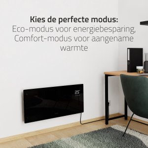 Hombli Glass Convection Heater 2000W schwarz 2