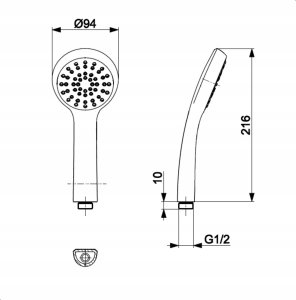 842-079-00 / KFA / SPARC / RĄCZKA NATRYSKU 1F , CHROM / 2