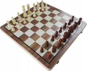 Drewniane Szachy Warcaby Magnetyczne Tradycyjne MASTER 39 x 39 cm 3