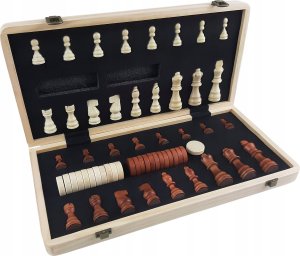 Drewniane Szachy Warcaby Magnetyczne Tradycyjne MASTER 39 x 39 cm 4