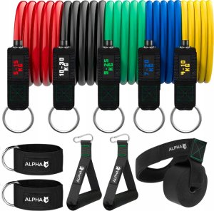 Zestaw 5 Gum Oporowych do Ćwiczeń Gumy Fitness Bands Ekspander Alpha 9