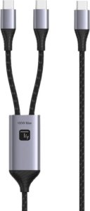 Podwójny Kabel USB-C 100W Techly 2x USB-C do Szybkiego Ładowania PD QC PPS 1