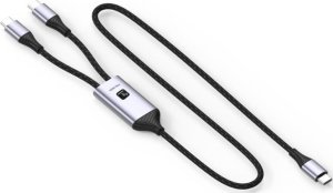 Kabel USB Techly USB-C - 2x USB-C 1.5 m Czarno-szary (ICOC MU2C-2C100W) 2