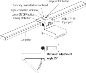 Dotykowa Lampka LED 5W na Monitor Komputer USB Techly Regulowana Ściemniana 7