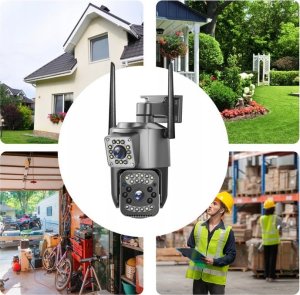 KAMERA ZEWNĘTRZNA WIFI TUYA SMART 8MP ZOOM DETEKCJA 4K CZARNA APLIKACJA UHD 9