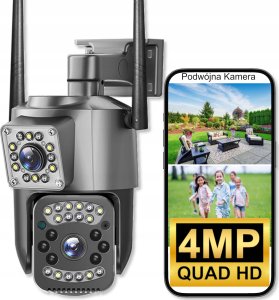 PODWÓJNA ZEWNĘTRZNA KAMERA WIFI SMART IP QUADHD 4MPX APLIKACJA DETEKCJA IR EUROLOOK V-44 Pro 1