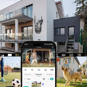 PODWÓJNA ZEWNĘTRZNA KAMERA WIFI SMART IP QUADHD 4MPX APLIKACJA DETEKCJA IR EUROLOOK V-44 Pro 6