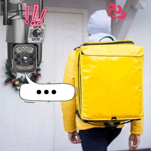 PODWÓJNA ZEWNĘTRZNA KAMERA WIFI SMART IP QUADHD 4MPX APLIKACJA DETEKCJA IR EUROLOOK V-44 Pro 7