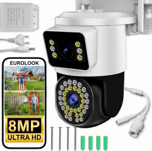 PODWÓJNA KAMERA WIFI IP 8MPX UHD ULTRAHD OBROTOWA ZEWNĘTRZNA APLIKACJA LED 1