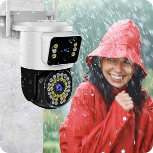 PODWÓJNA KAMERA WIFI IP 8MPX UHD ULTRAHD OBROTOWA ZEWNĘTRZNA APLIKACJA LED 3