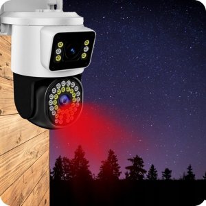 PODWÓJNA KAMERA WIFI IP 8MPX UHD ULTRAHD OBROTOWA ZEWNĘTRZNA APLIKACJA LED 6