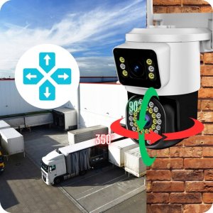 PODWÓJNA KAMERA WIFI IP 8MPX UHD ULTRAHD OBROTOWA ZEWNĘTRZNA APLIKACJA LED 7