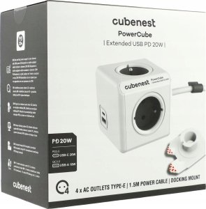 Cubenest PowerCube Extended Usb A+c Pd 20 W 1,5 m Szary (PC420GY) 5